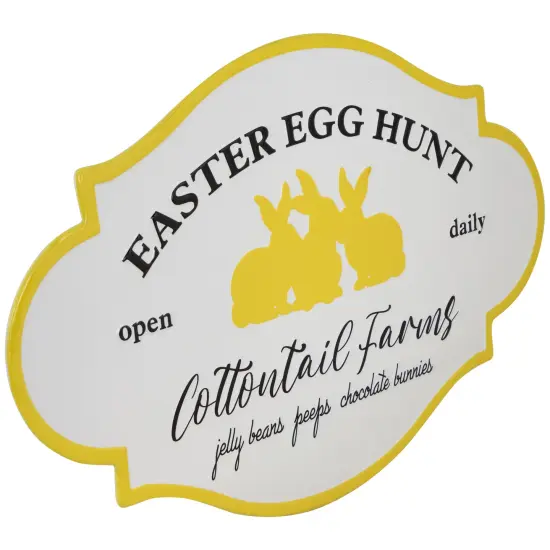 Northlight Easter Egg Hunt Vintage-Style Metal Wall Sign - 17.75" White {5}