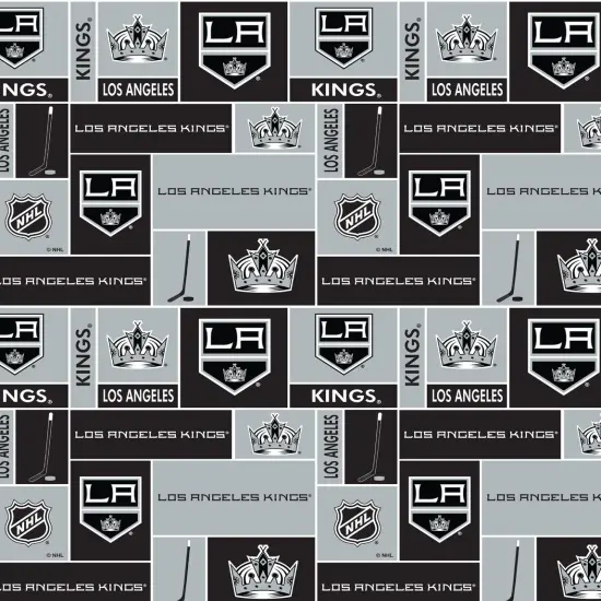 Sykel Enterprises NHL Team Cotton Fabric-Los Angeles Kings Box Design Cotton Quilting Fabric {1}
