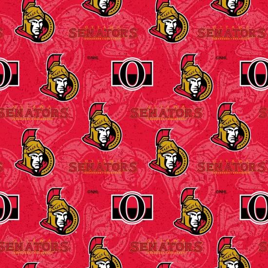 Sykel Enterprises NHL Team Cotton Fabric-Ottawa Senators Tone on Tone Cotton Quilting Fabric {1}