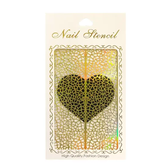 Wrapables Gold Nail Art Guide Large Nail Stencil Sheet - Shattered Glass {1}