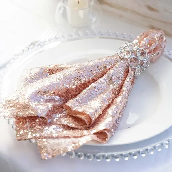 20" Sequined Napkin for Wedding Party Blush {2}
