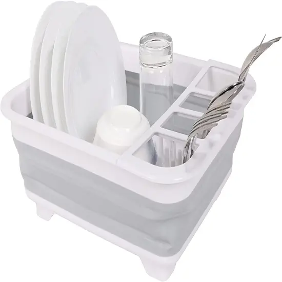 Collapsible Plastic Dish Rack - 4 Colors Blue {2}