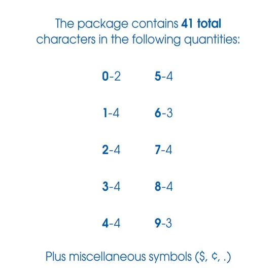 Creative Start Vinyl Self-Adhesive Numbers, 6", Helvetica Font, Black, 41 count {2}