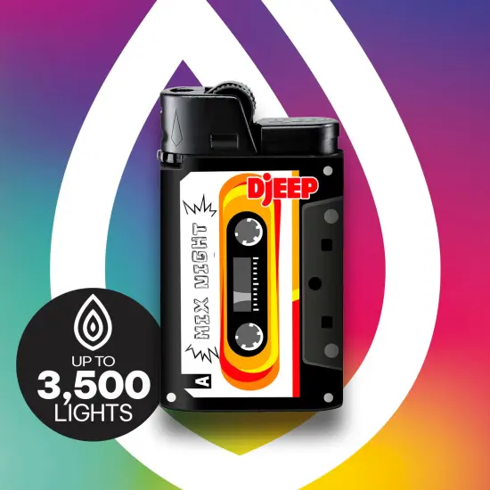 DJEEP Pocket Lighters, LIMITED EDITION Mixtape Collection, Textured Unique Lighters, 4 Count Pack of Disposable Lighters {5}