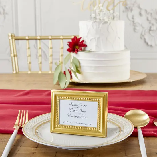 Beaded Gold Wall & Tabletop Picture Frames/Place Card Holder (Set of 6) {2}