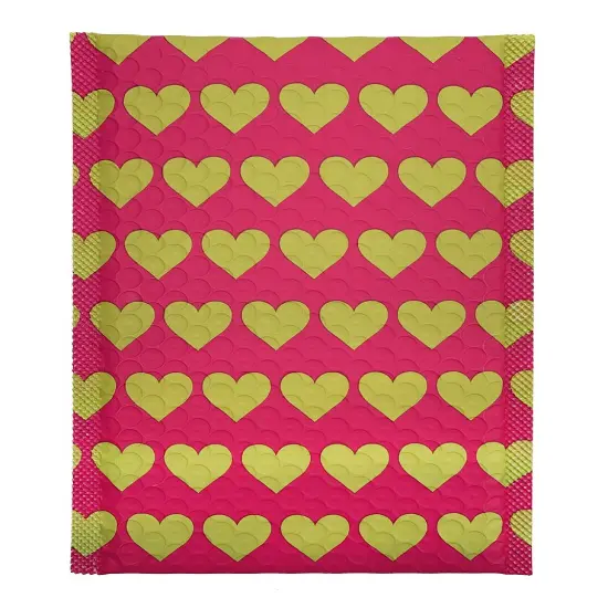 Great Papers! Mailer, Bubble, Pink with Gold Hearts, Poly Tear and Moisture Resistant, 6" x 9", 25 count {2}