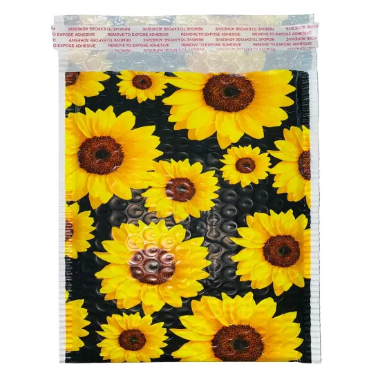Great Papers! Mailer, Bubble, Sunflowers, Poly Tear and Moisture Resistant, 6" x 9", 50 count {3}