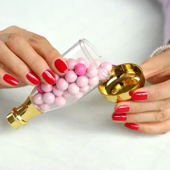 Gold Metallic Champagne Bottle Favor Container (Set of 12) - OTS {5}