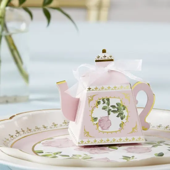Tea Time Whimsy Teapot Favor Box - Pink (Set of 24) {1}