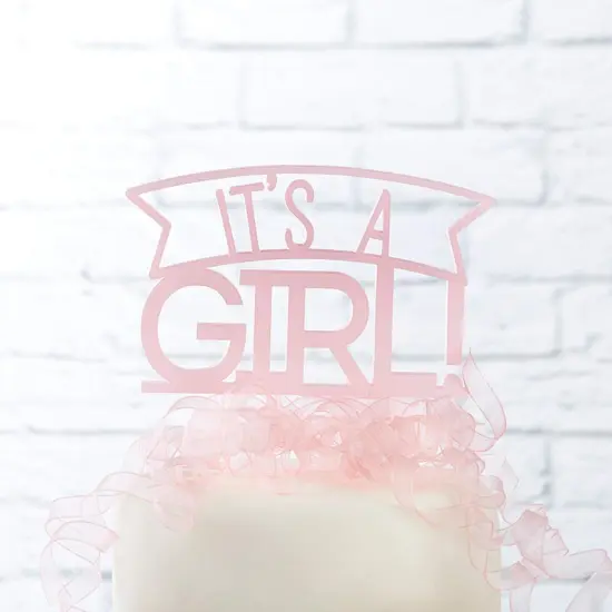 It's a Girl Acrylic Cake Topper {1}
