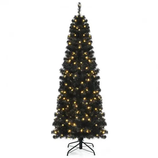 Pre-lit Christmas Halloween Tree with PVC Branch Tips and Warm White Lights {1}