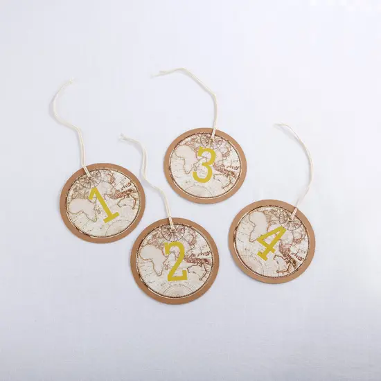 Travel and Adventure Gold Foil Table Numbers (1-18) {1}