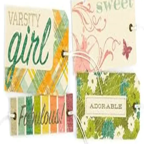 Making Memories Just Chillin' Girl Adhesive Linen Well Worn Tags {1}