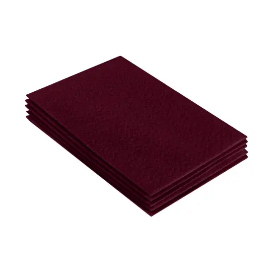 FabricLA Acrylic Felt Sheets for Crafts - Precut 9" X 12" Inches (20 cm X 30 cm) Felt Squares - Use Felt Fabric Craft Sheets for DIY, Hobby, Costume, and Decoration | Burgundy - 5 Pieces {1}
