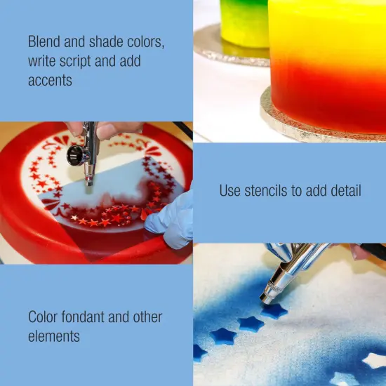 U.S. Cake Supply Complete Cake Airbrush Decorating Kit with 24 Vibrant Food Colors - Air Brush for Cake Decoration, Cupcakes, Cookies & Desserts {5}