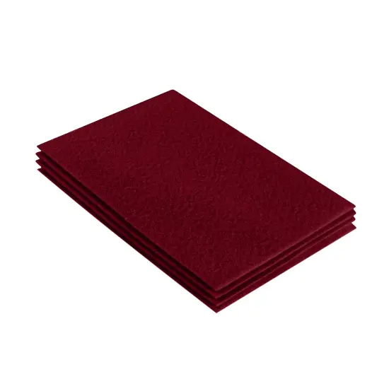 FabricLA Acrylic Felt Sheets for Crafts - Precut 9" X 12" Inches (20 cm X 30 cm) Felt Squares - Use Felt Fabric Craft Sheets for DIY, Hobby, Costume, and Decoration | Dark Red - 4 Pieces {1}
