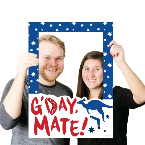 Big Dot of Happiness Australia Day - G'Day Mate Aussie Party Selfie Photo Booth Picture Frame and Props - Printed on Sturdy Material {4}