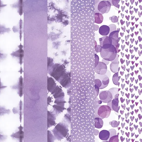 Purple Colorways Pattern 12 x 12 Scrapbook Paper Set {1}