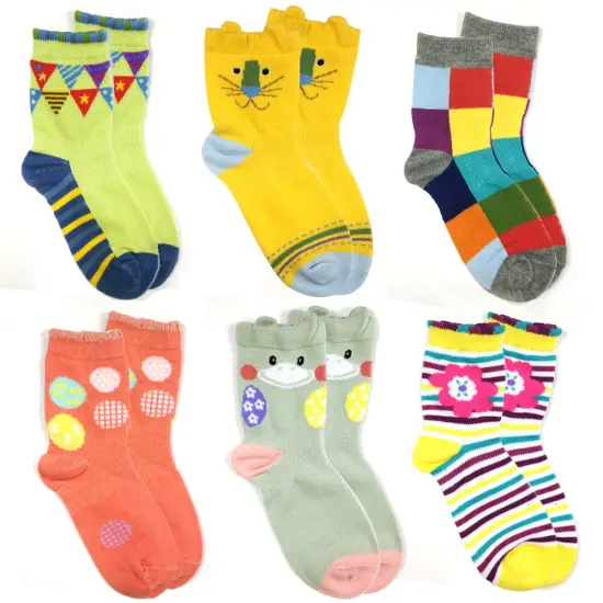 Wrapables Peek A Boo Animal Toddler Socks (Set of 6), XL {1}