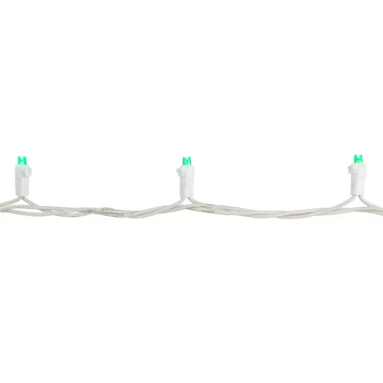 Northlight LED Wide Angle Christmas Lights - Green - 16.25' White Wire - 50ct {6}
