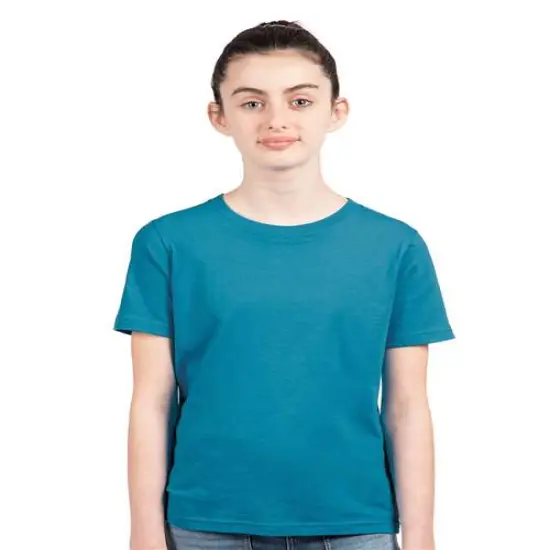 Next Level&reg; Youth Cotton Crewneck Short Sleeve T-Shirt Turquoise {1}