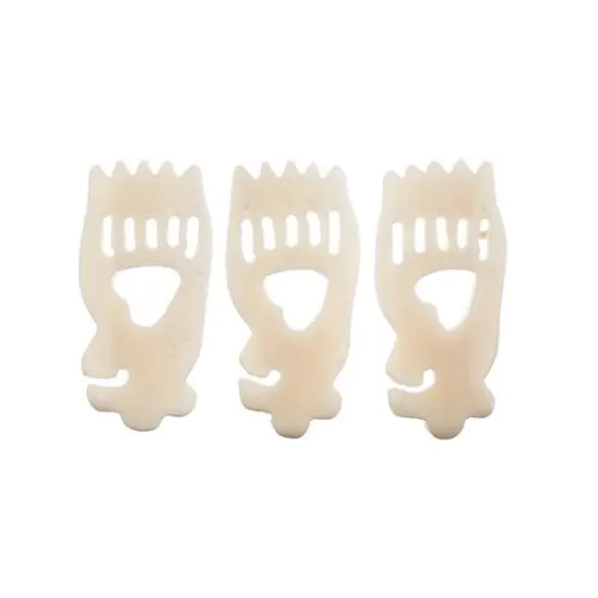 John Bead White Natural Bone Bear Pendants, 3pcs {1}