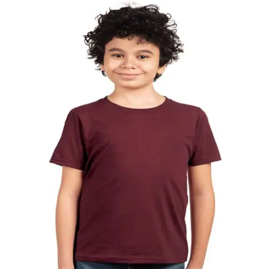 Next Level&reg; Youth Cotton Crewneck Short Sleeve T-Shirt Maroon {1}