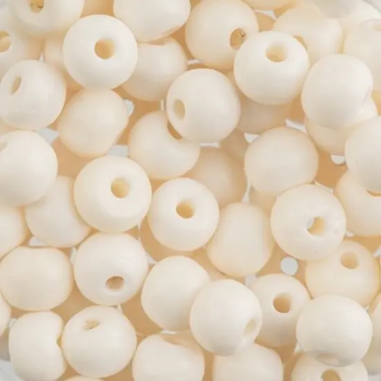 John Bead 8mm Round Natural Bone Beads, 100pcs White {1}