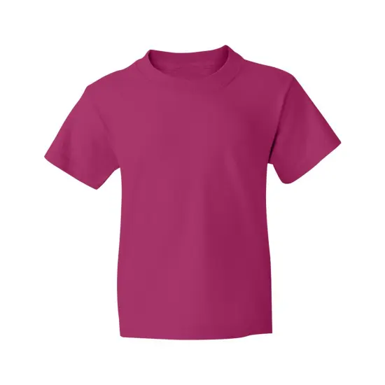 JERZEES&reg; Dri Power Youth 50/50 Poly Cotton Crewneck Short Sleeve T-Shirt Cyber pink {1}