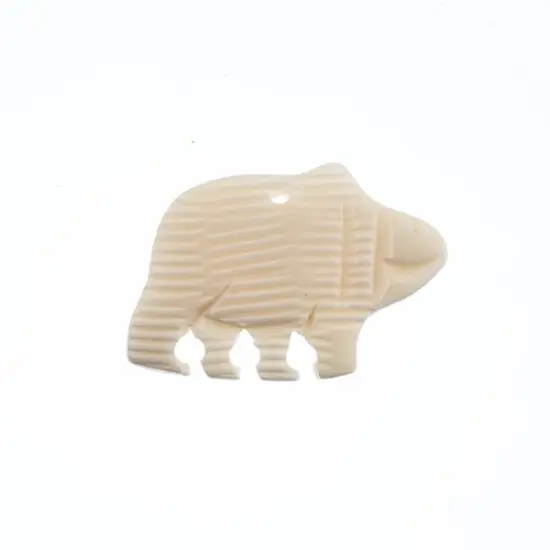 John Bead 1.25" Walking Bear Natural Bone Pendants White {2}