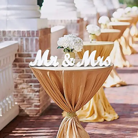 Wedding Decorations Set,Large Mr and Mrs Sign & Just Married Banner,Mr & Mrs Signs for Wedding Table,Wooden Letters Sweetheart Table,Photo Props Wedding Decorations for Anniversary,White {4}