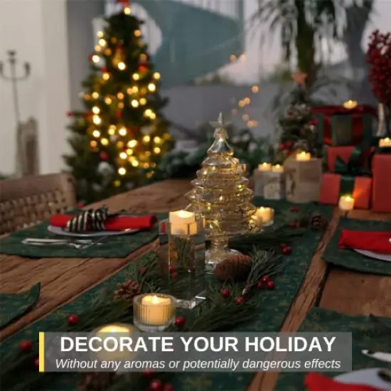 48-Pack Novelty Flickering Flameless Candles, 200Hours Tea Lights Candles Battery Operated, Fake Electric LED Votive Candles, Small Wedding Candles for Table Centerpieces,Proposal,Anniversary {4}