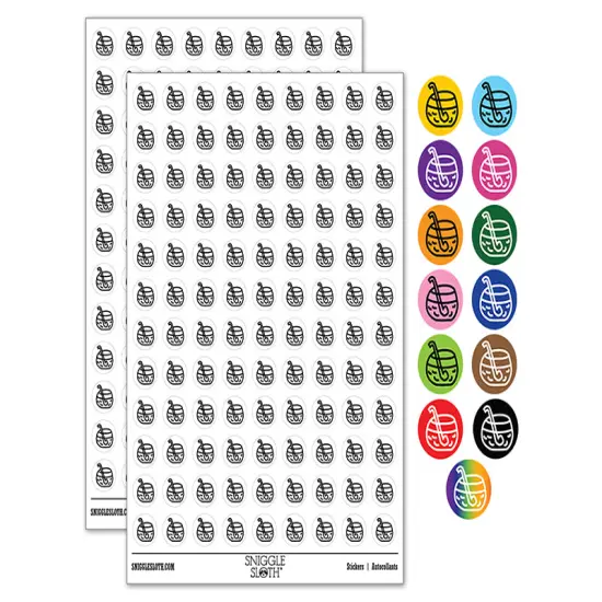 Punch Bowl Doodle 200+ 0.50" Round Stickers Yellow {1}