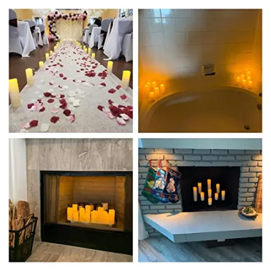 Flameless LED Candles with 10-Key Remote & Timer, Outdoor Indoor Waterproof Battery Operated Candles for Home/Wedding D&eacute;cor, Exquisite Set of 12 (D2.2'' x H4''5''6''7'') {5}