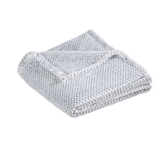 Lightweight Fuzzy Comfy Textured Flannel Blanket | RADYAN&reg; Shadow grey {1}