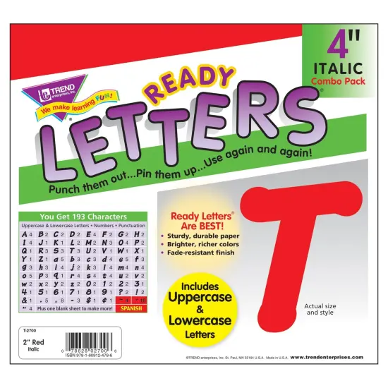 Red 4" Italic Combo Ready Letters&reg;, 193 Per Pack, 3 Packs {2}