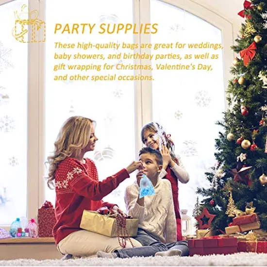 100PCS Blue Sheer Organza Bags Gift Drawstring Pouch for Jewelry Party Wedding Favor Party Festival Candy Bags (4x6) {3}