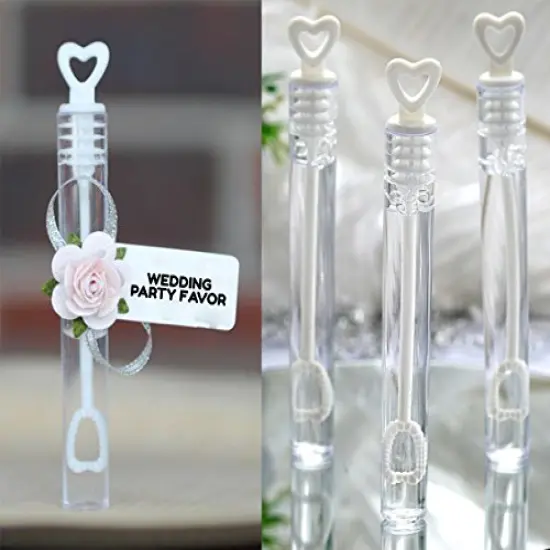 40 Pack Mini Heart Bubble Wands &ndash; Great Wand Bubbles Party Favors for Weddings and Anniversaries {1}