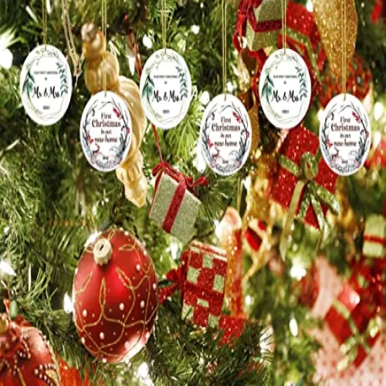 Our First Christmas Married Ornament 2023 As Mr and Mrs Newlywed Unique 1st Bridal Shower Wedding Gifts for Couple Bride and Groom {4}