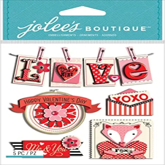 Jolee's Boutique Valentine Words Dimensional Stickers {1}