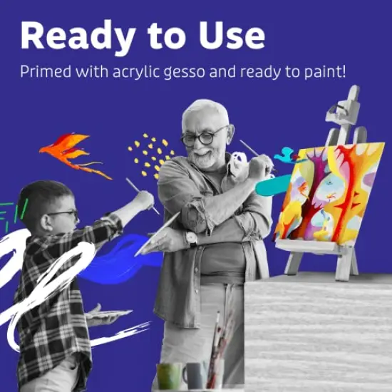 12 Pack Canvas for Painting , 8 x 10 Inch Blank White Canvas Boards - 100% Cotton Art Panels for Oil, Acrylic & Watercolor Paint {5}