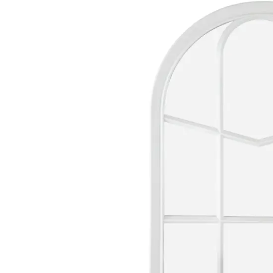 Northlight 20" White Arched Windowpane Framed Wall Mirror {5}