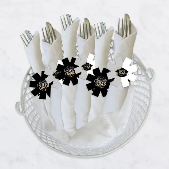 Big Dot of Happiness Goodbye High School, Hello College - Graduation Party Paper Napkin Holder - Napkin Rings - Set of 24 {4}
