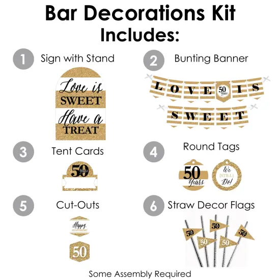 Big Dot of Happiness We Still Do - 50th Wedding Anniversary - DIY Anniversary Party Love is Sweet Signs - Snack Bar Decorations Kit - 50 Pieces {4}