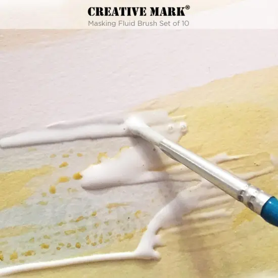 Creative Mark Masking Fluid Paint Brushes (Set of 10) - Watercolor Brushes Contains Synthetic Hair w/ Short Wood Handles {5}