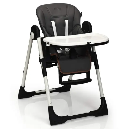 Foldable High chair with Multiple Adjustable Backrest Grey {2}