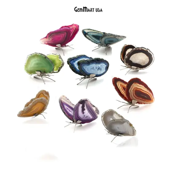 Agate Slice Butterfly, Natural Agate D&eacute;cor, Butterfly Wing Home D&eacute;cor, Agate Geode, Natural Gemstone Butterfly, Housewarming Gift (BFLY) {2}