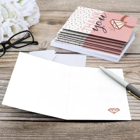 Big Dot of Happiness Bride Squad - Rose Gold Bridal Shower or Bachelorette Party Thank You Cards (8 count) {6}