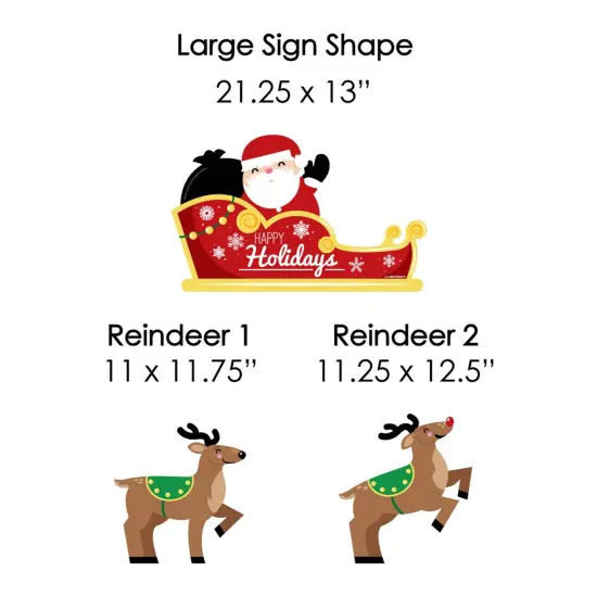 Big Dot of Happiness Santa's Reindeer - Yard Sign and Outdoor Lawn Decorations - Santa Claus Christmas Yard Signs - Set of 8 {7}