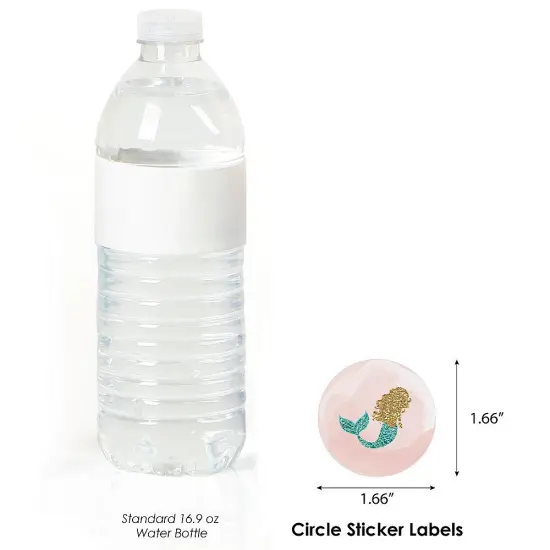 Big Dot of Happiness Let's Be Mermaids - Baby Shower or Birthday Party Circle Sticker Labels - 24 Count {4}